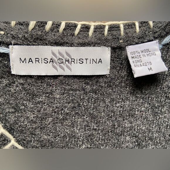 Vintage Marisa Christina 100% Wool Women’s Charcoal Gray Vest Size Medium - Picture 10 of 11